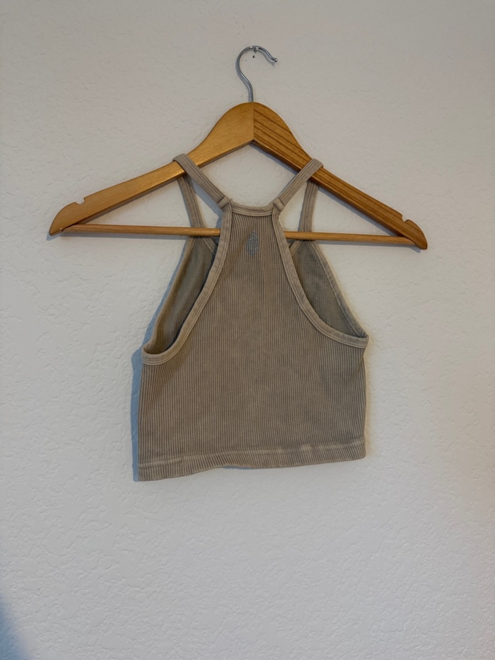 FP Movement by Free People Ribbed Halter Crop Top - Taupe - Picture 3 of 3